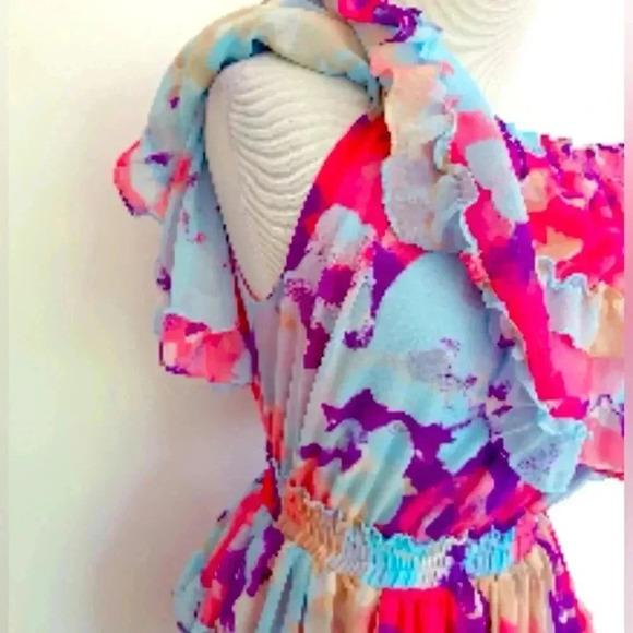 MISA Women’s Isella Ruffled Off The Shoulder Mini Dress Size Small - Picture 2 of 10